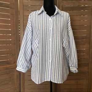 NWOT Striped Button Down Shirt Long Sleeves Shirt size 4XL